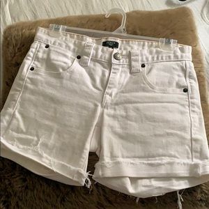 White jean shorts